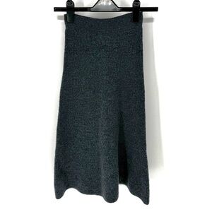 Uniqlo cottagecore Normcore Dark blue/Gray A-Line bell wool blend Skirt